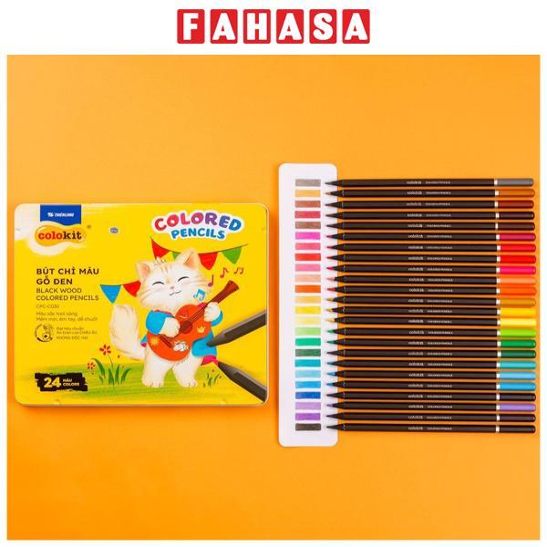 Hộp 24 Bút Chì Gỗ Đen Black Wood Colored Pencils - Colokit CPC-C030