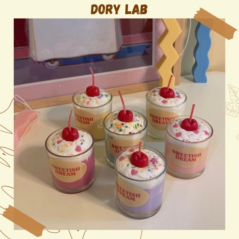 Nến Thơm Ly Kem Cherry Màu Sắc Sáp Đậu Nành Thiên Nhiên Không Khói - Dory Lab