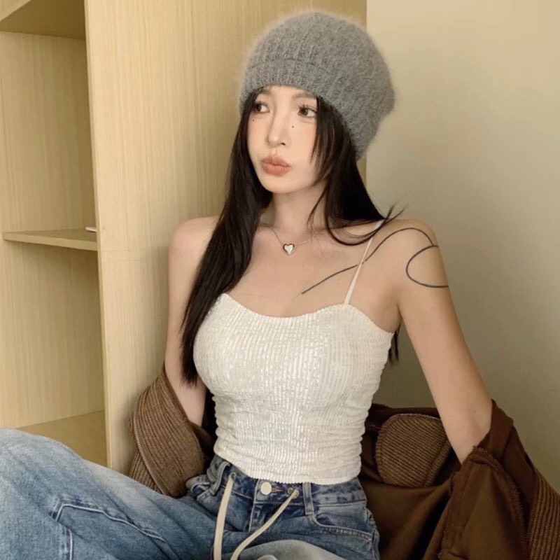 { Có size to}  Áo bra 2 dây có mút ngực nhung nhũ sang chảnh, Áo hai dây vai có thể điều chỉnh HÀNG LOẠI 1