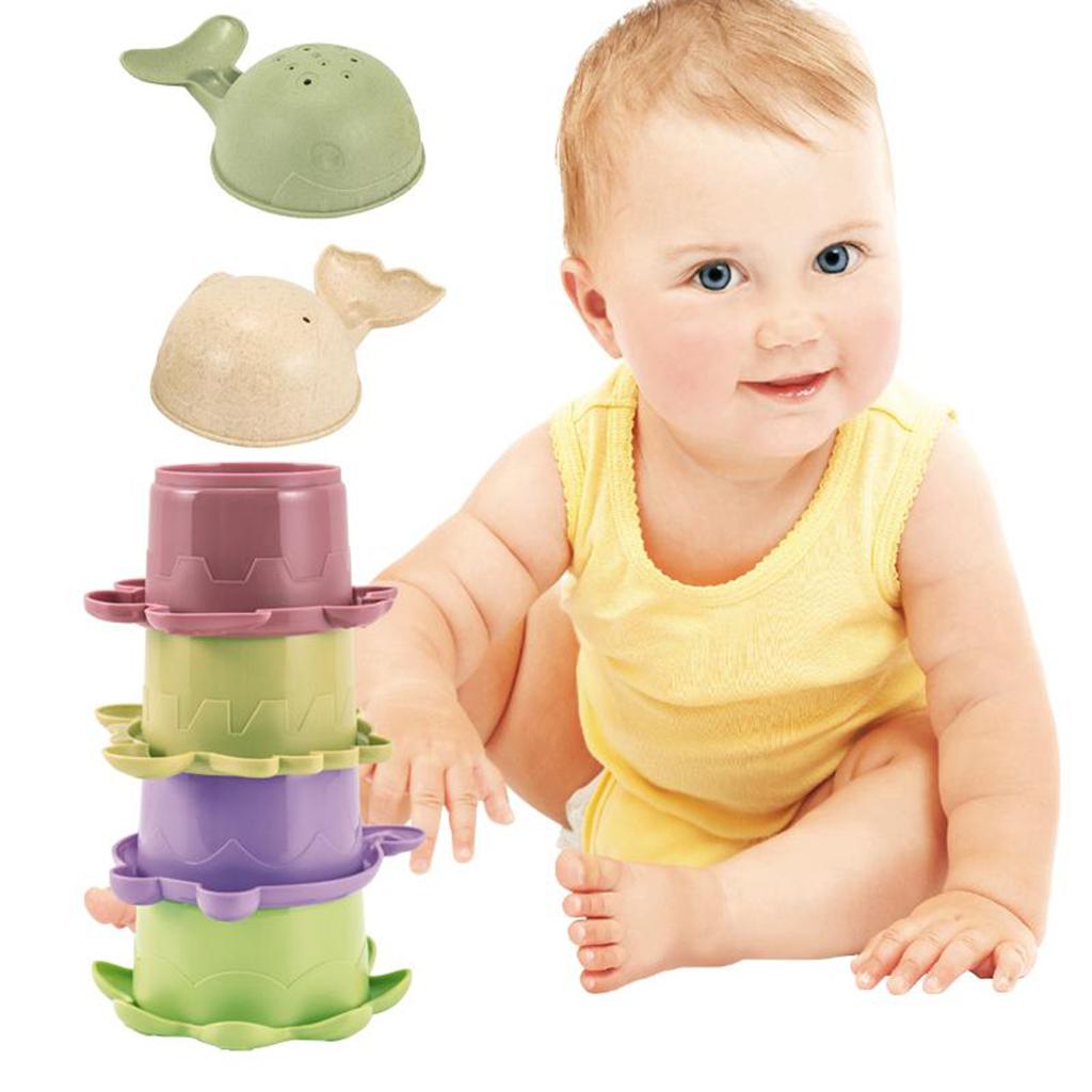 6x Plastic Stacking Cups Toy Stacking Cups Game Toy for Baby Kids Childrens