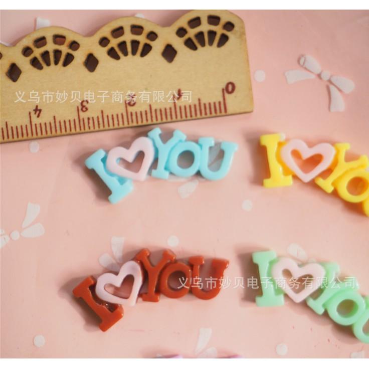 HN * Charm hình chữ I LOVE YOU cho các bạn trang trí tiểu cảnh, terrarium, móc khóa, DIY