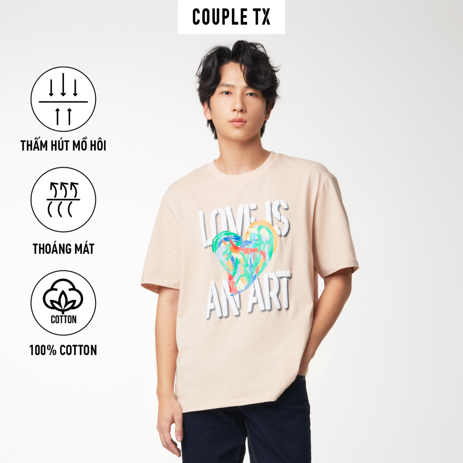 COUPLE TX - Áo Thun Nam Valentine Relax In Graphics Love Is An Art MTS 1239