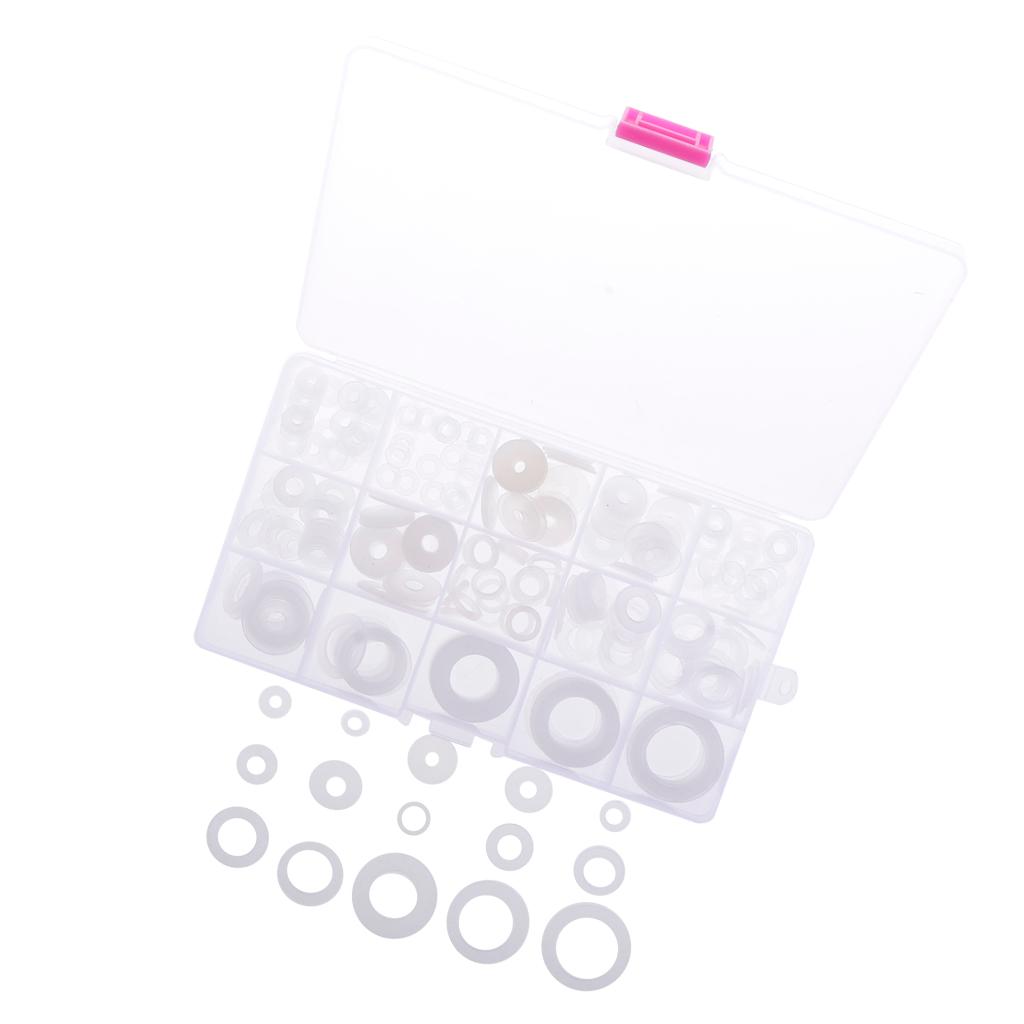 250 Chiếc Nylon Trắng O Vòng Máy Giặt Hải Cẩu Vòng Đệm Assortment Bộ Cho Xe Thuyền