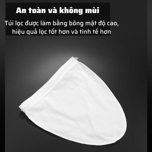 Vợt túi lọc trà vải, cà phê quai Inox có khóa kéo tháo rời siêu bền có nhiều kích thước đồ lọc trà tiện lợi an toàn