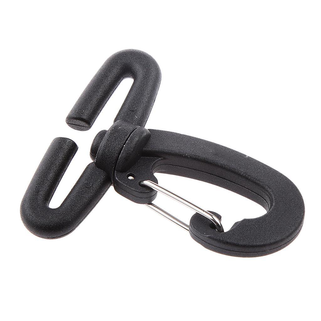3xBlack Nylon Swivel Snap Hook Clip Backpack Bag Webbing Buckle 40mm