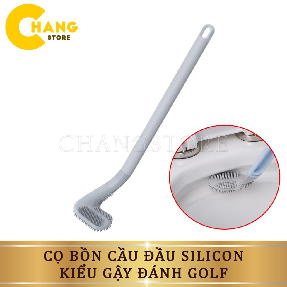 Chổi cọ Toilet Silicon hình gậy đánh gold thông minh, chổi cọ đầu thuôn nhỏ dễ dàng cọ sạch, chống xước bồn cầu