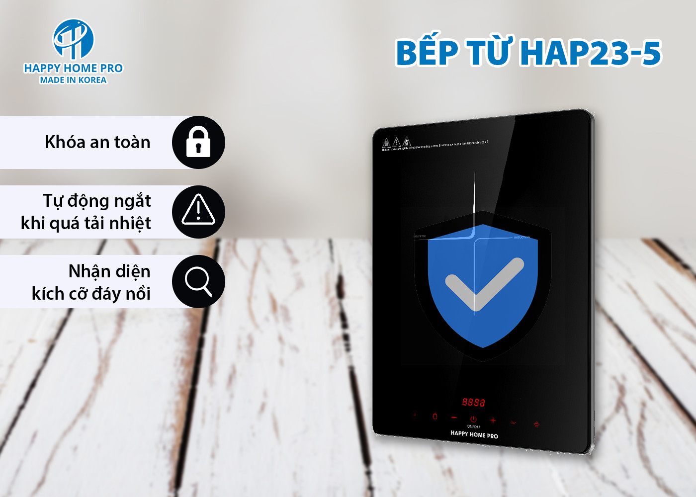 Bếp Từ Đơn HAP23-5-  Hàng Chính Hãng Happy Home Pro