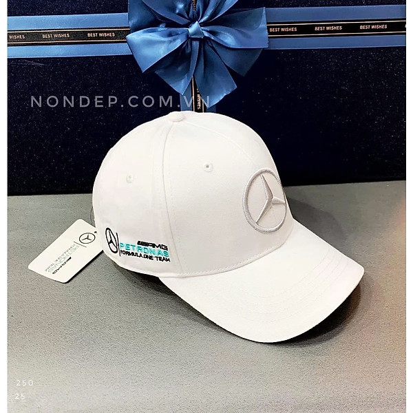 Nón kết, mũ lưỡi trai tem xe Mercedes vải Kaki đẹp form chuẩn (Ảnh thật)