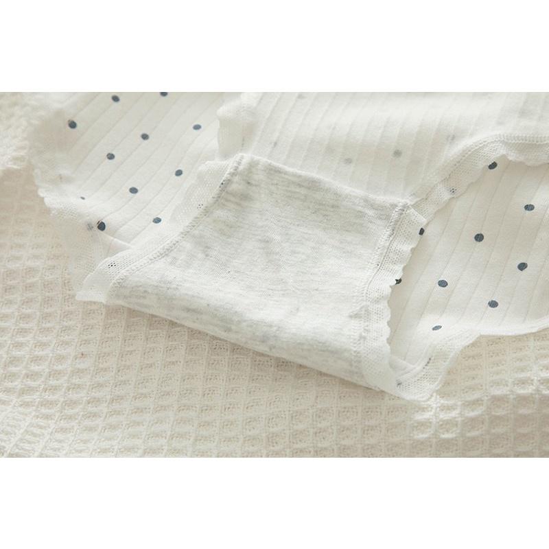 Quần Lót Nữ ️ Quần Cotton Nữ Gân Tăm Dễ Thương Kháng Khuẩn 0126