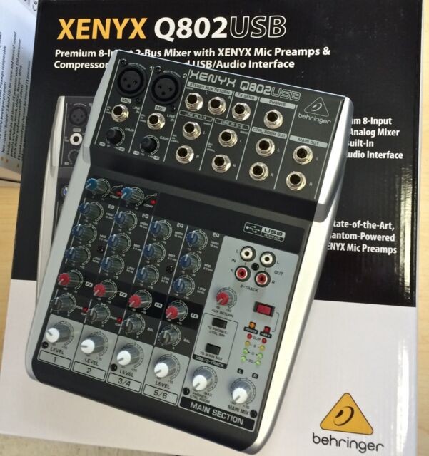 Mixer thu âm 8 cổng vào Behringer XENYX Q802USB - Hàng nhập khẩu