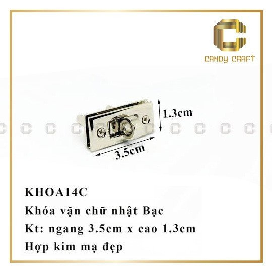 Khóa vặn chữ nhật 3.5x1.5cm