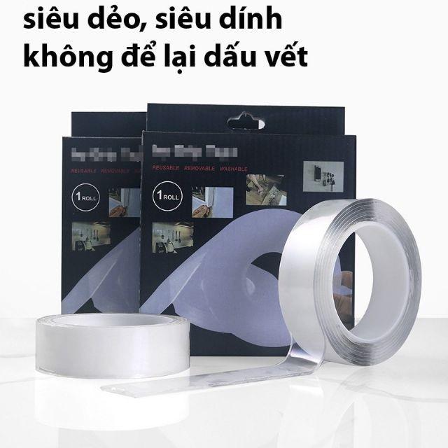 Băng dính trong suốt 2 mặt dán siêu chắc