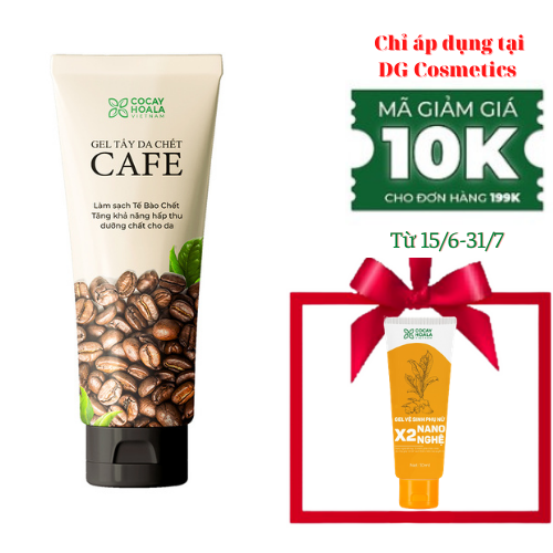 Gel Tẩy Da Chết Cafe Cocayhoala Sáng Da Sạch Mụn - Tăng Hấp Thụ Dưỡng Chất của Da - Chiết Xuất Cafe, Tuýp 100g