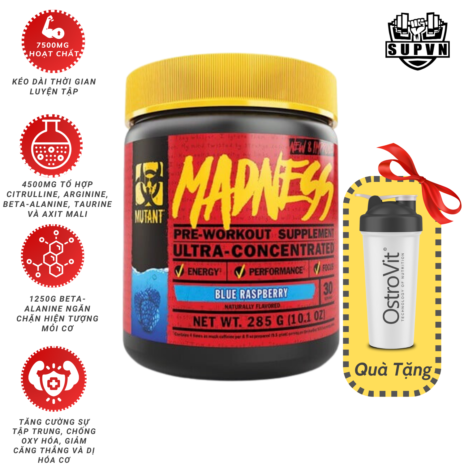 Madness Mutant Pre Workout 30 Servings - Blue Raspberry