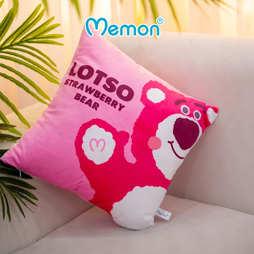 Gối Tựa Lưng Gấu Lotso Hugging Bear 40cm x 40cm Cao Cấp Memon