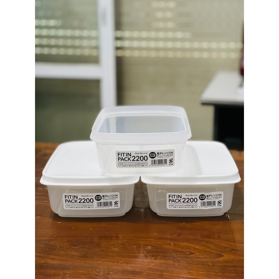 Hộp Đựng Thực Phẩm Nắp Mềm Fit In Pack Hàng Nội Địa Nhật 2200ml Dùng Được Trong Lò Vi Sóng