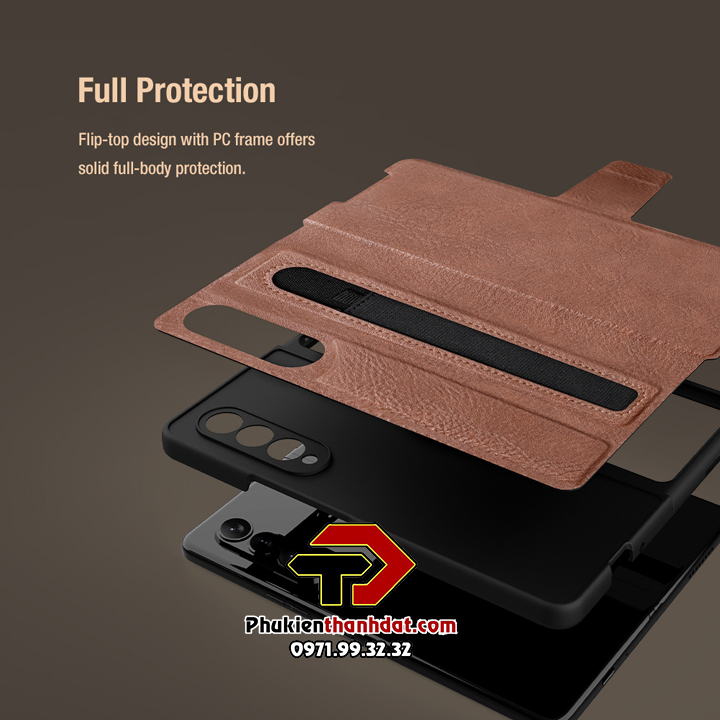 Bao da cho Samsung Galaxy Z Fold4 chính hãng Nillkin Aoge Leather Cover - Hàng chính hãng