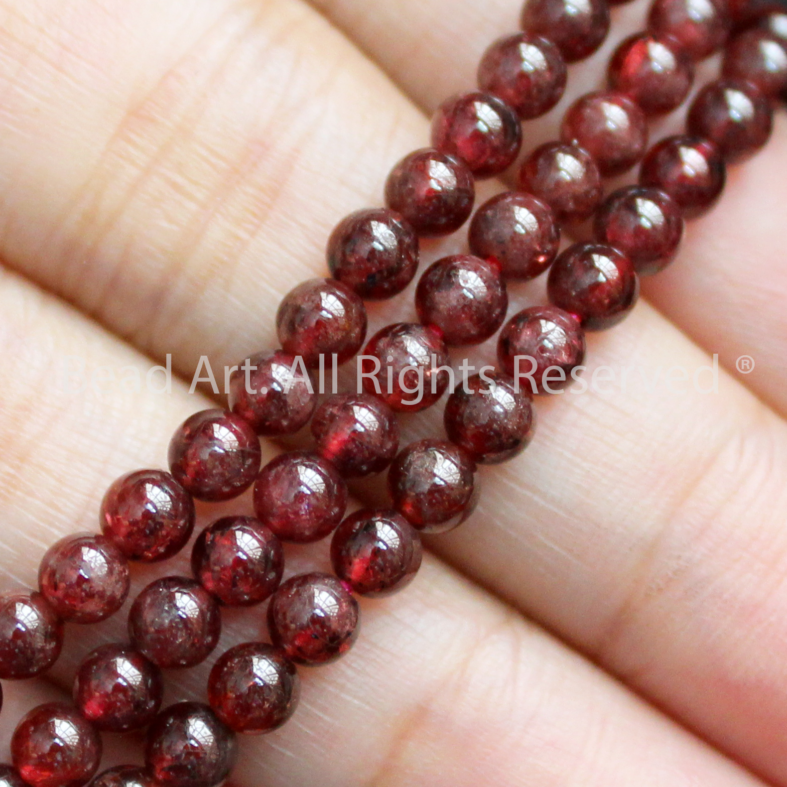 [5 Hạt/10 Hạt] 4MM Đá Garnet, Ngọc Hồng Lựu Tự Nhiên Dạng Tròn Loại AB, Đá Phối Vòng Tay Phong Thuỷ, Chuỗi Hạt, Mệnh Hoả, Thổ - Bead Art