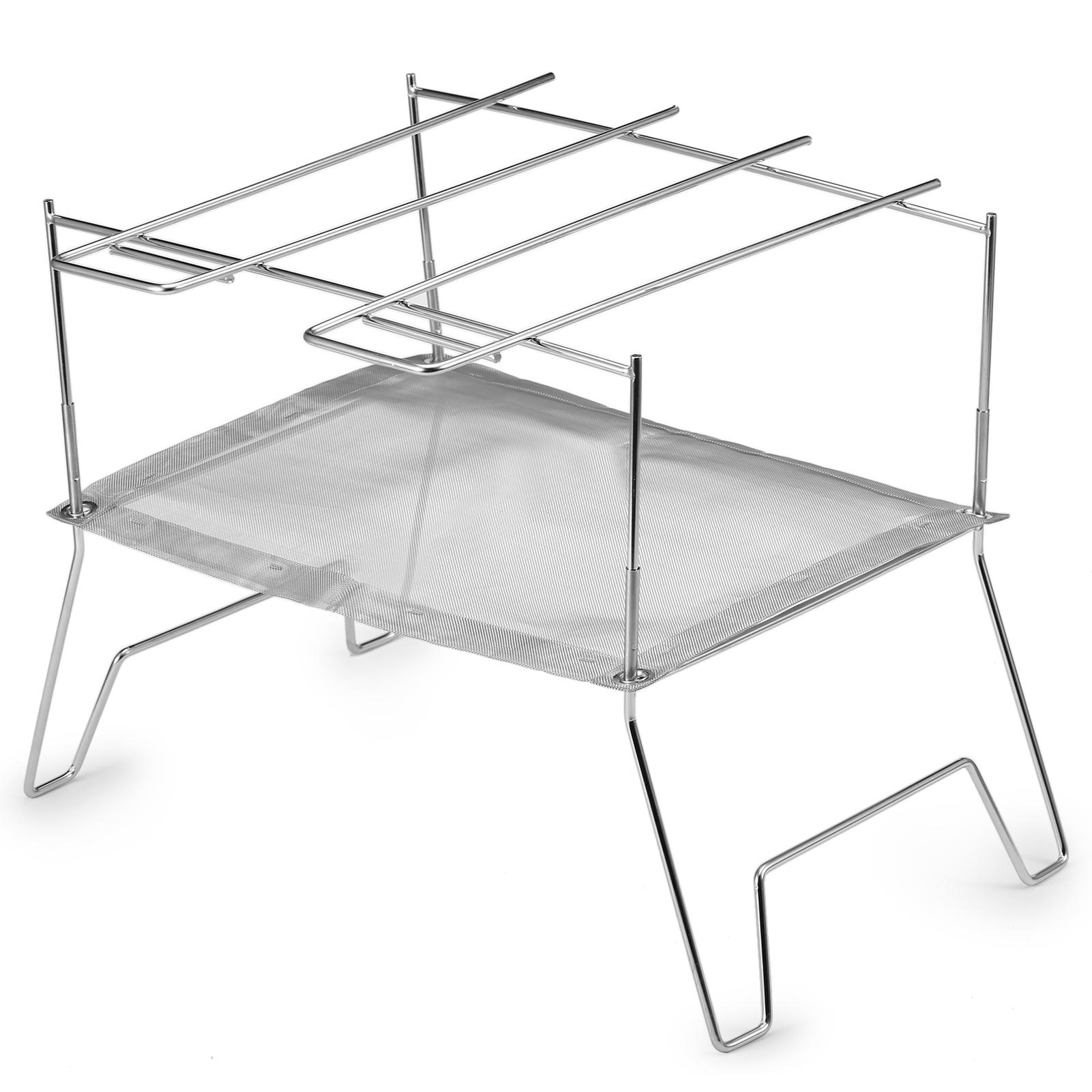 Bếp củi mini bằng thép không gỉ, có thể gập lại được, đi du lịch, cắm trại, dã ngoại
