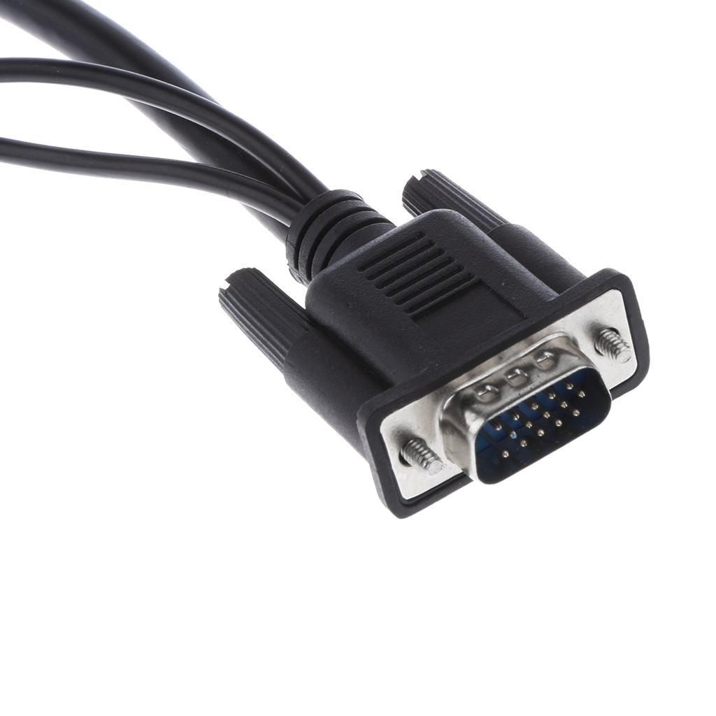 VGA To Converter Video Audio AV Cable 3.5mm Cable for HDTV Laptop