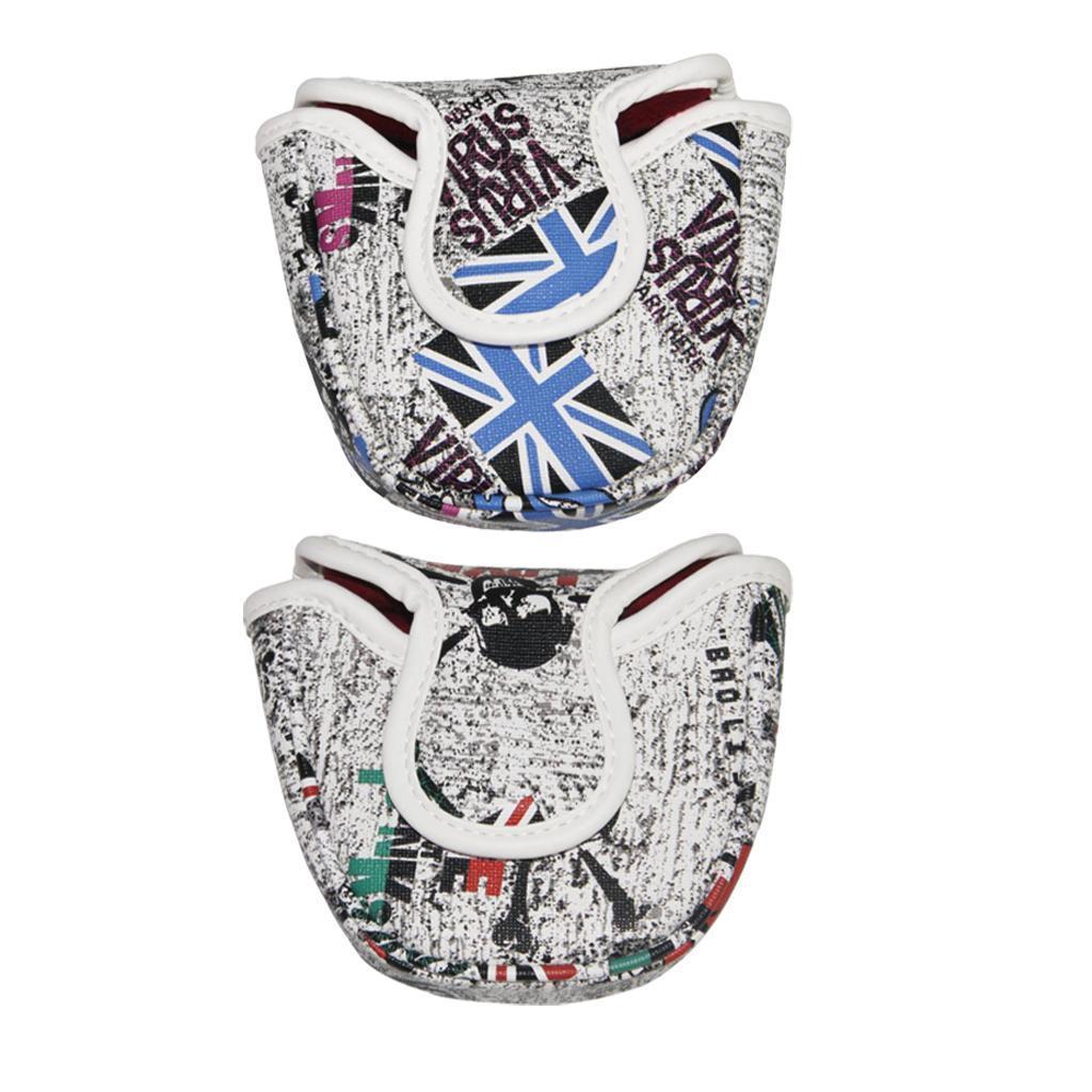 Waterproof PU Golf Mallet Head Cover / Golf Center Shaft Headcover