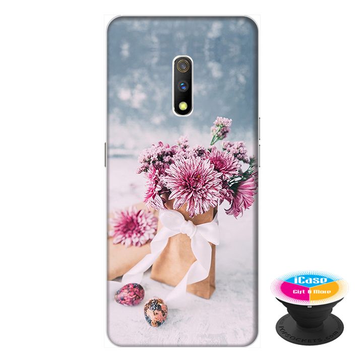 Ốp lưng dành cho điện thoại Realme X hình Hoa Tình Yêu - tặng kèm giá đỡ điện thoại iCase xinh xắn - Hàng chính hãng
