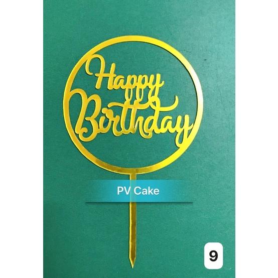 Que cắm Happy Birthday, set 2 que, có 11 mẫu