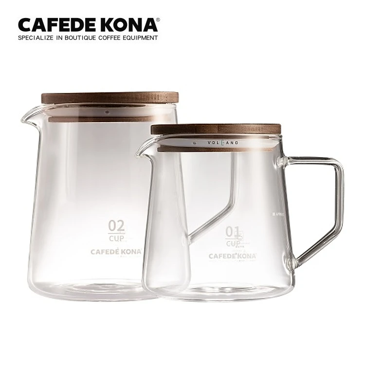 Bình thuỷ tinh phục vụ cà phê có nắp gỗ Cafede Kona