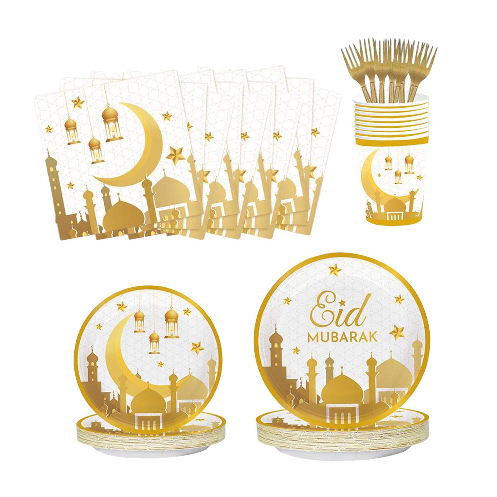 Paper Ramadan Eid Mubarak Party Supplies Set for Party Birthday Guests