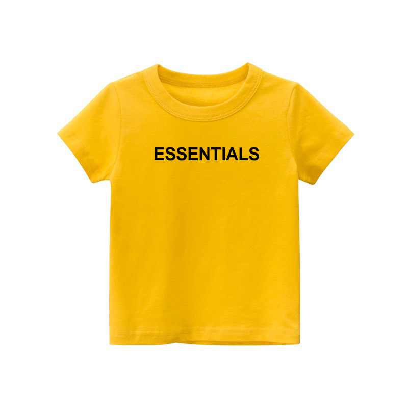 Áo thun cho bé in chữ Essentials đơn giản dễ phối đồ - Áo phông bé trai bé gái vải cotton tay ngắn cổ tròn Gokis shop