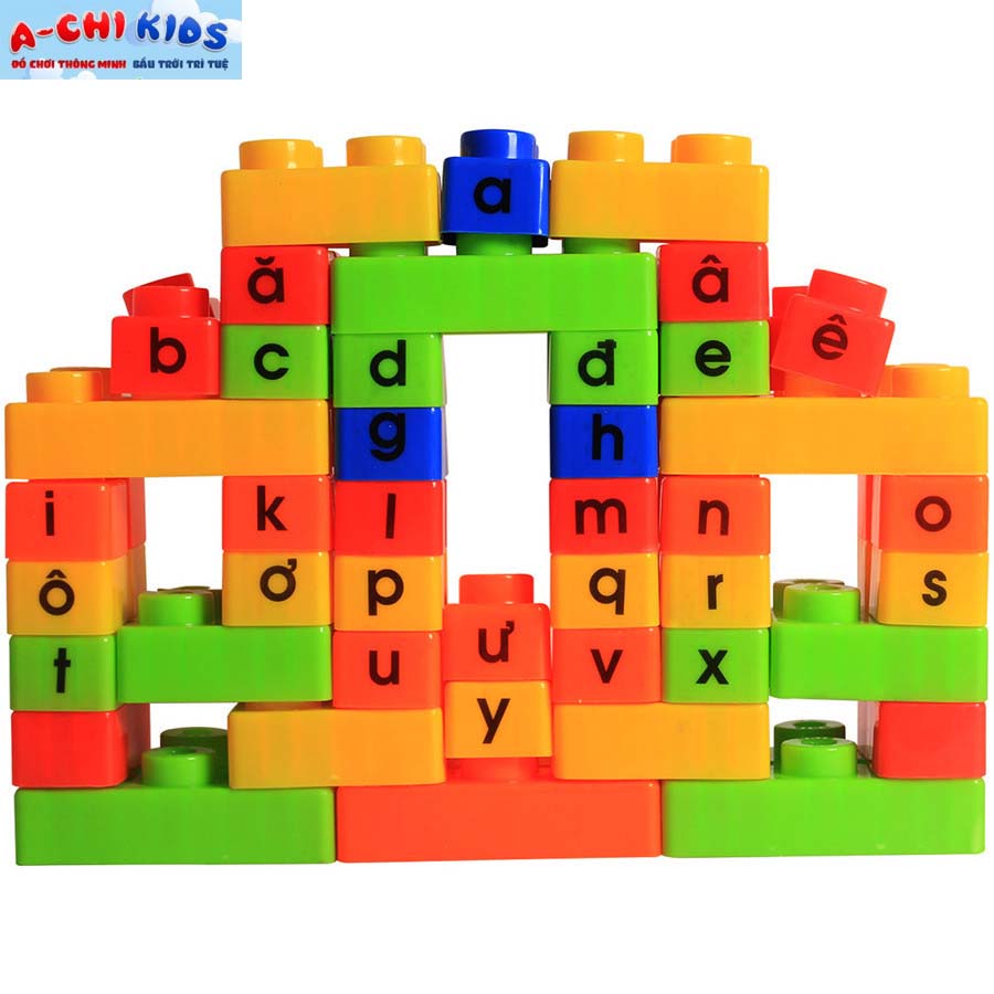 Bộ Đồ Chơi Giáo Dục - Xếp Hình Thần Đồng Nhà Văn Nhí 50 Chi Tiết Lắp Ghép Chữ Cái Tiếng Việt Bằng Nhựa An Toàn Cho Bé