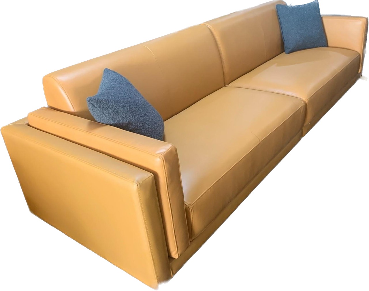 Bộ sofa băng dài Juno Sofa 2m8 bọc da tặng kèm 2 gối trang trí