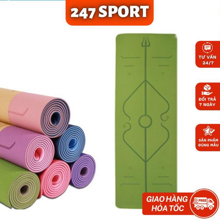 Thảm tập yoga Định Tuyến, Thảm tập Yoga định tuyến, tập GYM tpe 2 lớp siêu bền dày 6mm và 8mm