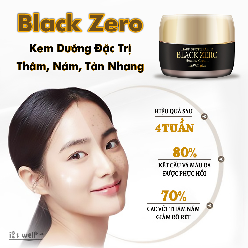 Kem Dưỡng Da Xóa Thâm Nám It's Well Plus Dark Spot Eraser Black Zero Healing Cream (30g)