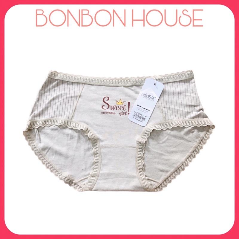 Quần Lót Nữ Cotton Mịn Hoạ Tiết Phối Ren Hàng Đẹp