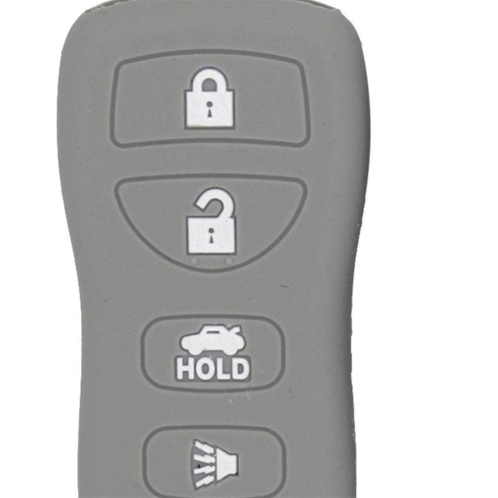 Car Key Fob Protector Case Cover 4 Buttons Key Shell for Gray