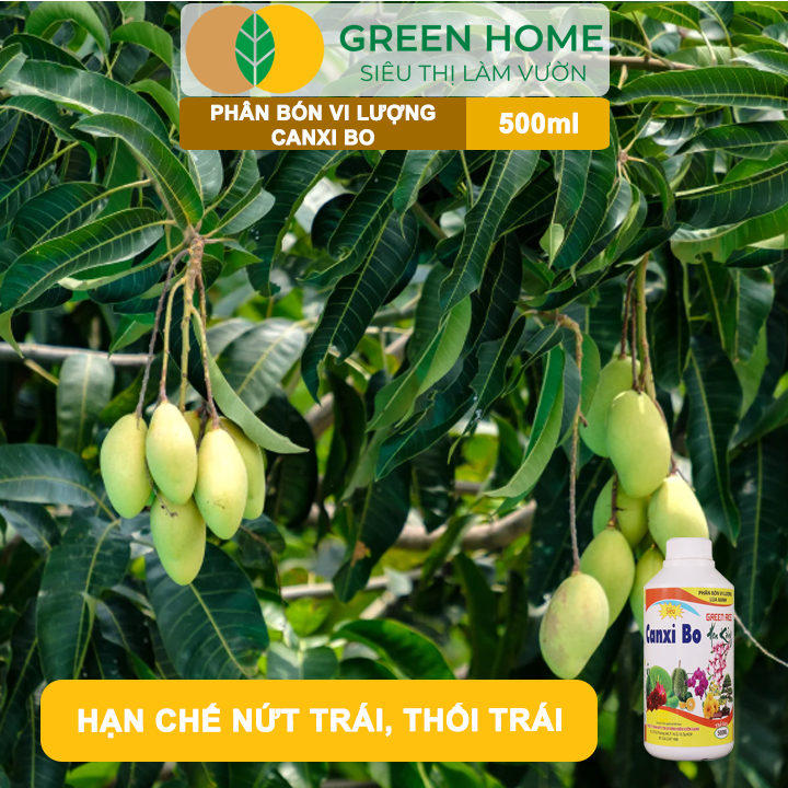 Phân Bón Vi Lượng Canxi Bo GreenHome, Chai 500ml, Chống Rụng Hoa, Tăng Đậu Trái, Giúp Trái Lớn Nhanh