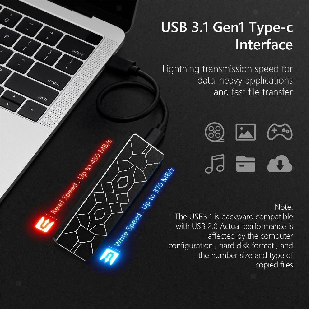 Ổ Cứng Di Động SSD 4TB 2TB 500GB USB3.1 Type-c
