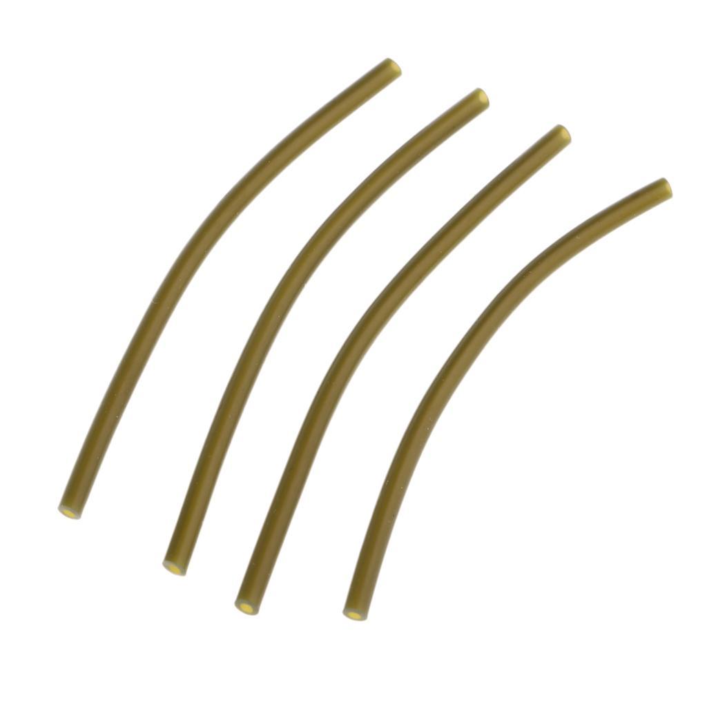 2-4pack 50pcs Rubber Rig Tube Carp Fishing Rig Sleeve Hook Line Connector Dark