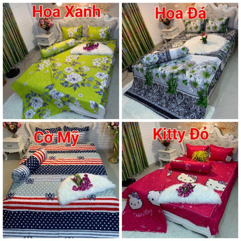 Bộ Trần Bông Chăn Ga Phủ 5 Món Chọn Mẫu. Cotton Poly Hàng Việt Nam Sản Xuất