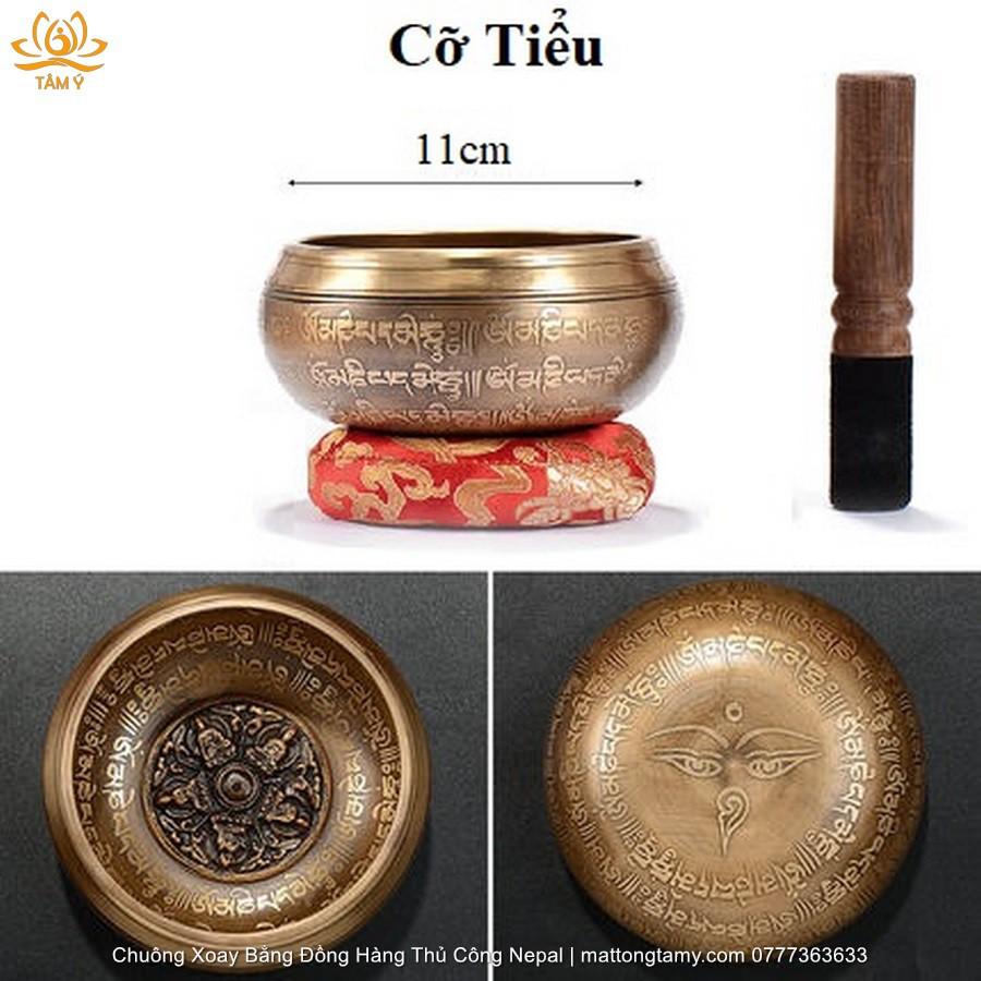 |Tặng Lót Chuông + Chày| Chuông Xoay Bằng Đồng Hàng Thủ Công Nepal (Chuông Hát - Singing Bowl)