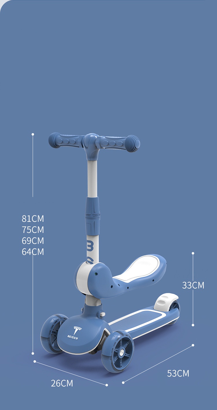 XE TRƯỢT 801S CÓ GHẾ , CÓ ĐÈN , NHẠC CHO BÉ ( XANH , HỒNG )