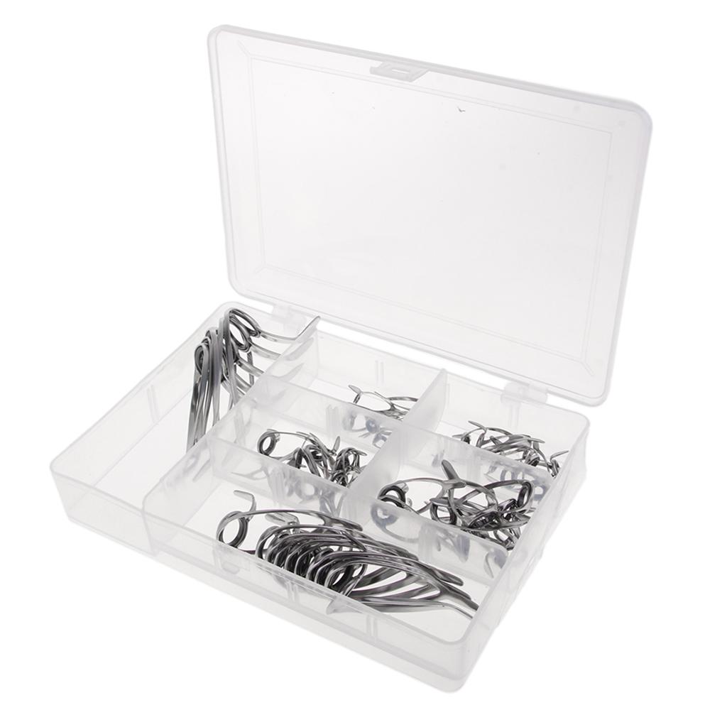 55pcs Fishing Rod Guides Replacement Repair Kit Boat Fishing Rod Guides Ring