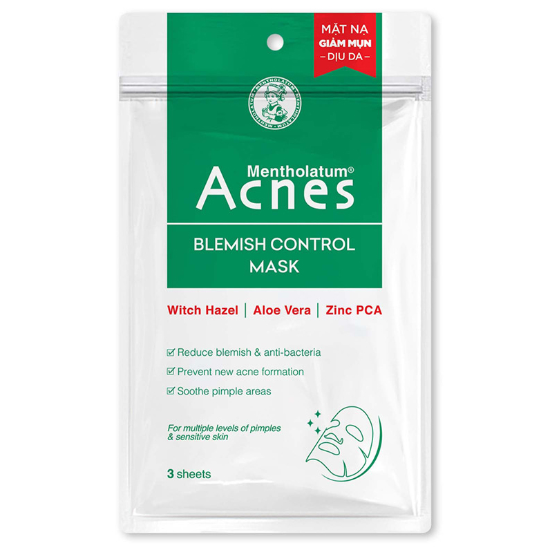 Mặt nạ chuyên biệt cho da mụn Acnes Blemish Control Mask (3 miếng/1 Gói/ 65ml)