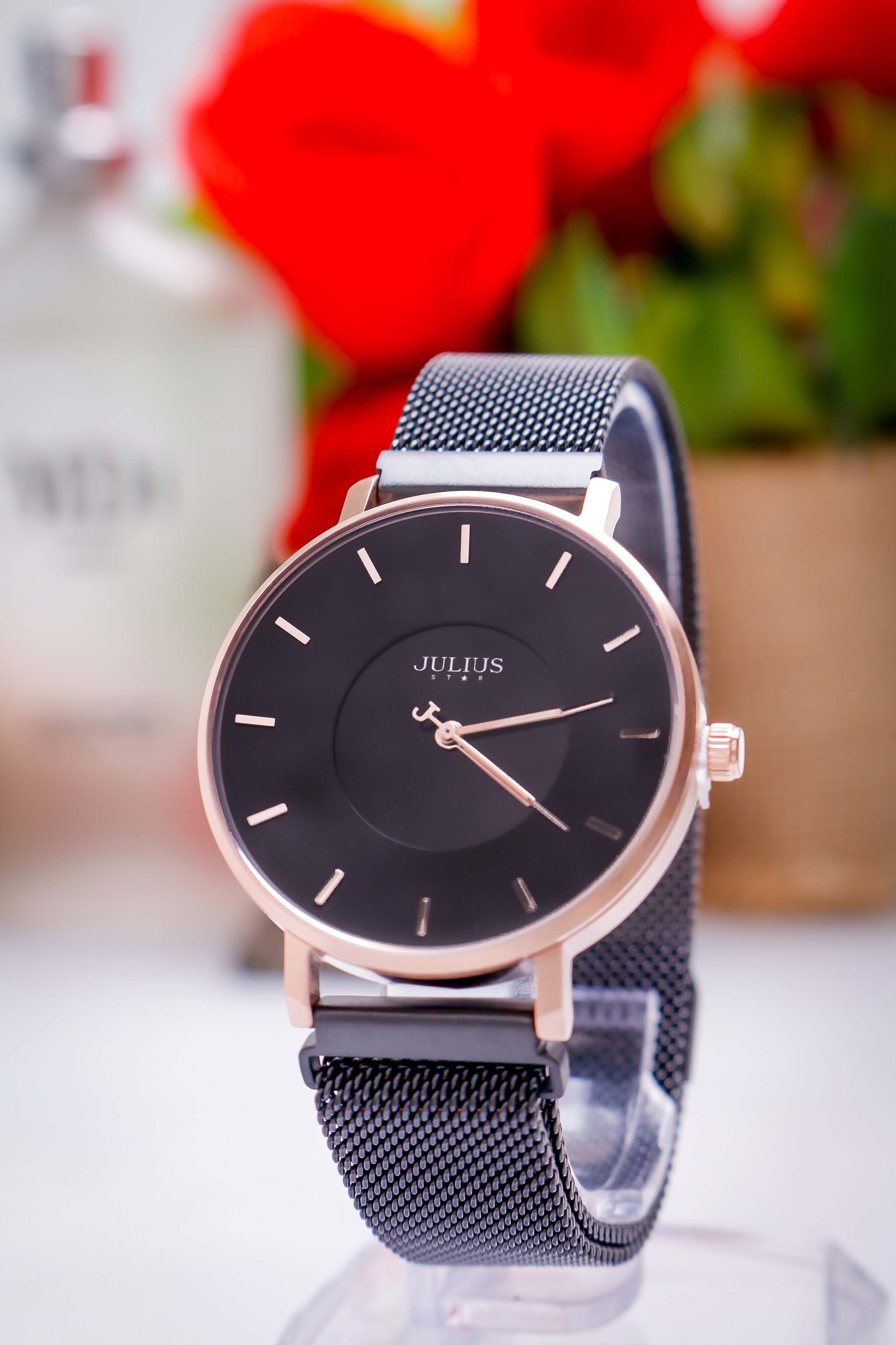 Đồng Hồ Nữ JS-025D Kính Saphire Julius Star Dây Nam Châm Hàn Quốc