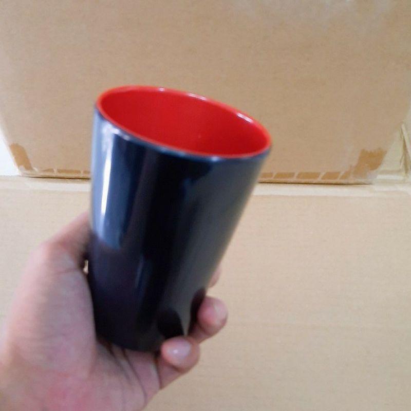 Cốc phíp, ly nhựa melaline đỏ đen cho nhà hàng, quán ăn, gia đình