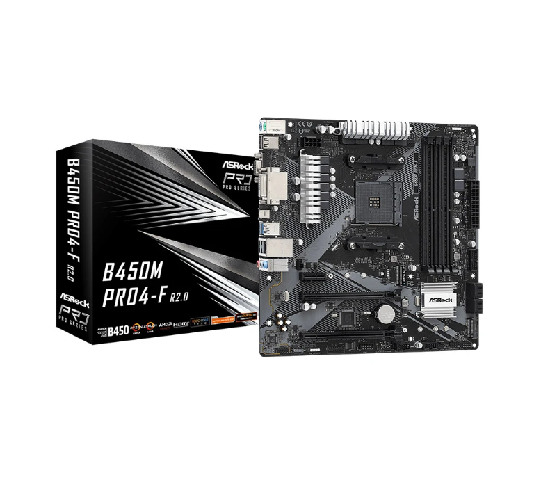 Mainboard ASROCK B450M Pro4-F R2.0 Hàng Chính Hãng