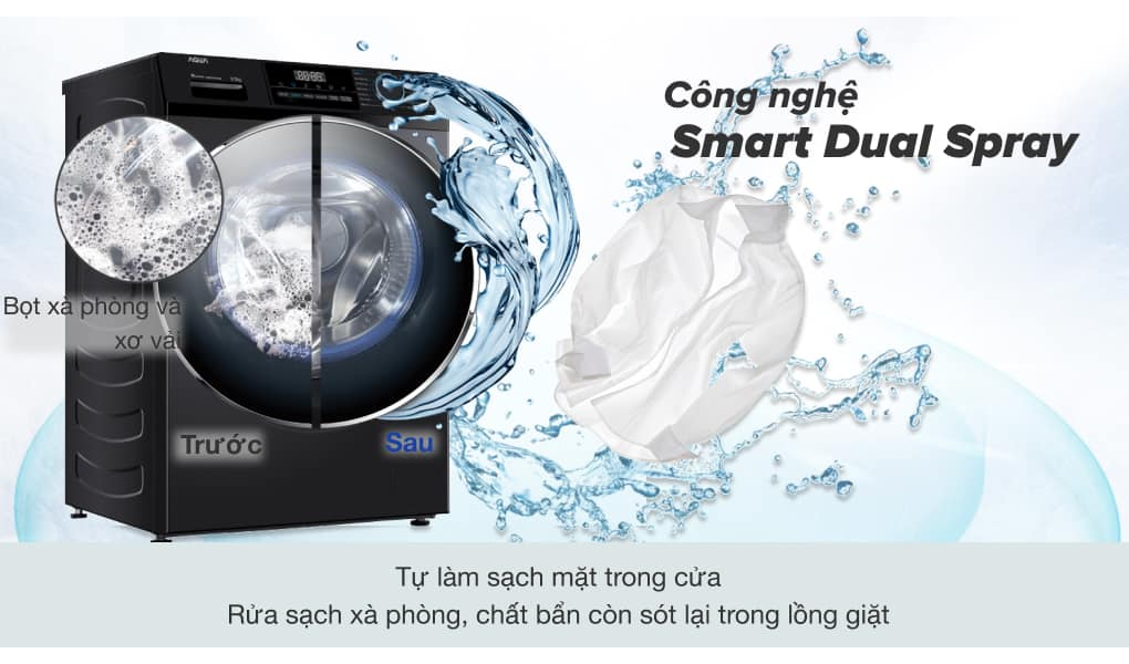 Máy giặt Aqua Inverter 9.5 kg AQD-A952J(BK) - Hàng chính hãng