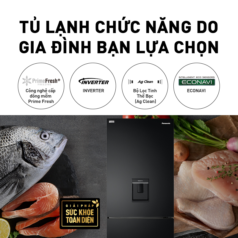 Tủ Lạnh 2 Cánh Panasonic 377 lít NR-BX421GPKV ngăn đá dưới - Lấy nước ngoài - Hàng chính hãng