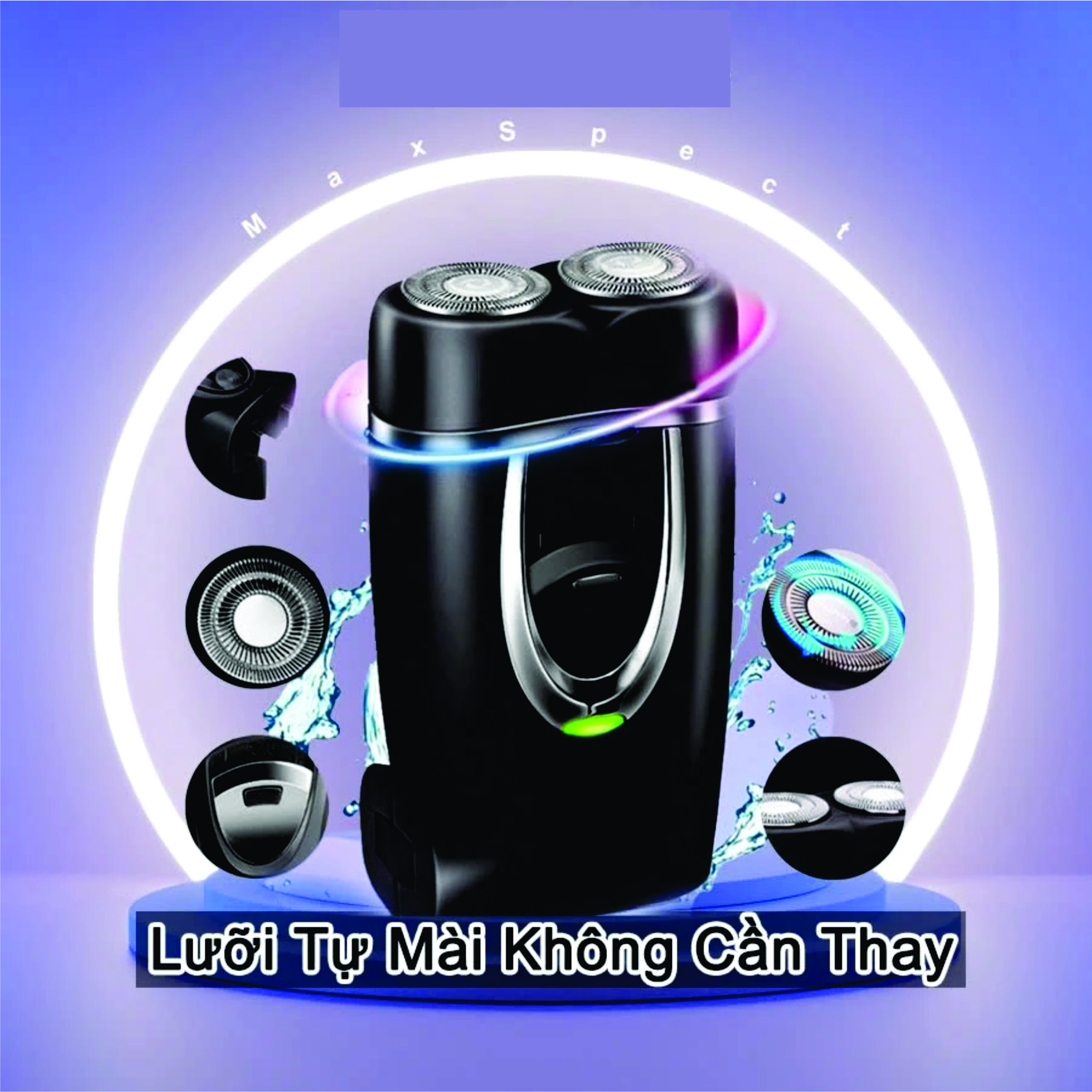 Máy Cạo Râu Mini Sử Dụng Sạc Pin Thông Minh Tiện Lợi Có Lưỡi Dao Kép Tự Làm Sắc